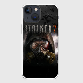 Чехол для iPhone 13 mini с принтом STALKER 2 в Петрозаводске,  |  | exodus | game | games | metro | s.t.a.l.k.e.r. | shooter | stalker | stalker 2 | stalker2 | игра | игры | исход | метро | небо | противогаз | с.т.а.л.к.е.р. | сталкер | сталкер 2 | сталкер2 | черное | шутер