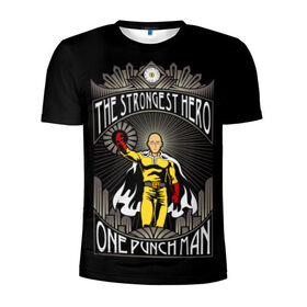 Мужская футболка 3D спортивная с принтом One Punch Man в Петрозаводске, 100% полиэстер с улучшенными характеристиками | приталенный силуэт, круглая горловина, широкие плечи, сужается к линии бедра | one punch man | onepunchman | oppai | аниме | ван панч мен | ванпанчмен | манга | сайтама | супергерои | человек один удар