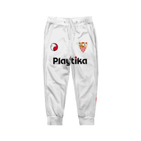 Детские брюки 3D с принтом Sevilla FC (2018-2019) в Петрозаводске, 100% полиэстер | манжеты по низу, эластичный пояс регулируется шнурком, по бокам два кармана без застежек, внутренняя часть кармана из мелкой сетки | 