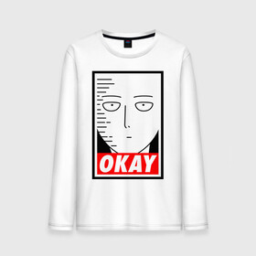 Мужской лонгслив хлопок с принтом OKAY SAITAMA в Петрозаводске, 100% хлопок |  | one punch man | onepunchman | oppai | аниме | ван панч мен | ванпанчмен | манга | сайтама | супергерои | человек один удар