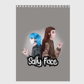 Скетчбук с принтом Sally Face в Петрозаводске, 100% бумага
 | 48 листов, плотность листов — 100 г/м2, плотность картонной обложки — 250 г/м2. Листы скреплены сверху удобной пружинной спиралью | blue | diane | face | fisher | gizmo | henry | johnson | killer | larry | sally | генри | гизмо | джонсон | диана | ларри | лицо | салли | фейс | фишер