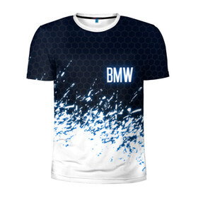 Мужская футболка 3D спортивная с принтом BMW в Петрозаводске, 100% полиэстер с улучшенными характеристиками | приталенный силуэт, круглая горловина, широкие плечи, сужается к линии бедра | bmw | bmw 3 | bmw x3 | bmw x5 | bmw x6 | бмв | бмв 3 | бмв 5 | бмв 7. | бмв е39 | бмв х3 | бмв х5 | бмв х6