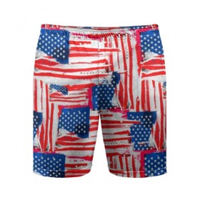 Мужские шорты 3D спортивные с принтом Флаг США Американский стиль в Петрозаводске,  |  | 