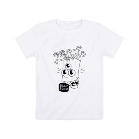 Детская футболка хлопок с принтом Барт Симпсон в Петрозаводске, 100% хлопок | круглый вырез горловины, полуприлегающий силуэт, длина до линии бедер | the simpsons | барт | иероглифы | китайские иероглифы | китайский | симпсон | симпсоны