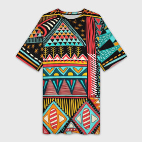 Платье-футболка 3D с принтом Африканский стиль в Петрозаводске,  |  | africa | african | pattern | style | trend | африка | африканский стиль | геометрия | мода | орнамент | паттерн | стиль | тренд