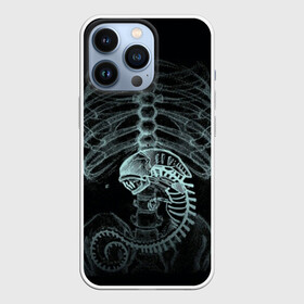 Чехол для iPhone 13 Pro с принтом Чужой на Рентгене в Петрозаводске,  |  | Тематика изображения на принте: alien | больница | больной | внутренний мир | врач | клиника | кости | пациент | ребра | рентген | скелет | снимок | хищник