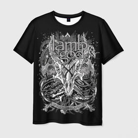 Мужская футболка 3D с принтом Lamb of God в Петрозаводске, 100% полиэфир | прямой крой, круглый вырез горловины, длина до линии бедер | Тематика изображения на принте: death metal | lamb of god | log | грув метал | группы | метал | музыка | рок | трэш