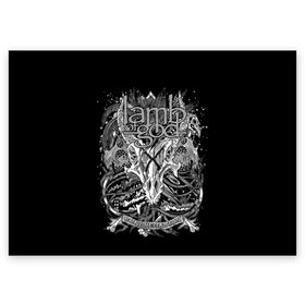 Поздравительная открытка с принтом Lamb of God в Петрозаводске, 100% бумага | плотность бумаги 280 г/м2, матовая, на обратной стороне линовка и место для марки
 | death metal | lamb of god | log | грув метал | группы | метал | музыка | рок | трэш