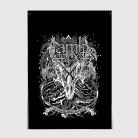 Постер с принтом Lamb of God в Петрозаводске, 100% бумага
 | бумага, плотность 150 мг. Матовая, но за счет высокого коэффициента гладкости имеет небольшой блеск и дает на свету блики, но в отличии от глянцевой бумаги не покрыта лаком | death metal | lamb of god | log | грув метал | группы | метал | музыка | рок | трэш