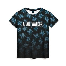Женская футболка 3D с принтом ALAN WALKER в Петрозаводске, 100% полиэфир ( синтетическое хлопкоподобное полотно) | прямой крой, круглый вырез горловины, длина до линии бедер | alan walker | alan walker alone. | alan walker faded | alan walker feat | alan walker lonely | алан волкер