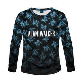 Женский лонгслив 3D с принтом ALAN WALKER в Петрозаводске, 100% полиэстер | длинные рукава, круглый вырез горловины, полуприлегающий силуэт | alan walker | alan walker alone. | alan walker faded | alan walker feat | alan walker lonely | алан волкер