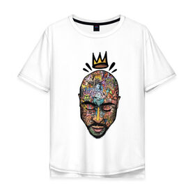 Мужская футболка хлопок Oversize с принтом 2pac Тупак Шакур в Петрозаводске, 100% хлопок | свободный крой, круглый ворот, “спинка” длиннее передней части | 2pac | hip hop | rap | абстракция | граффити | краски | лицо | рэп | тупак | хип хоп | шакур