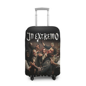 Чехол для чемодана 3D с принтом In Extremo в Петрозаводске, 86% полиэфир, 14% спандекс | двустороннее нанесение принта, прорези для ручек и колес | in extremo | inextremo | группы | метал | музыка | рок | фолк метал | хорд рок
