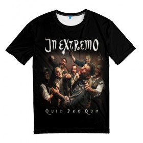 Мужская футболка 3D с принтом In Extremo в Петрозаводске, 100% полиэфир | прямой крой, круглый вырез горловины, длина до линии бедер | in extremo | inextremo | группы | метал | музыка | рок | фолк метал | хорд рок