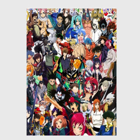 Скетчбук с принтом ANIME HEROES в Петрозаводске, 100% бумага
 | 48 листов, плотность листов — 100 г/м2, плотность картонной обложки — 250 г/м2. Листы скреплены сверху удобной пружинной спиралью | Тематика изображения на принте: anime heroes | gintama | high school dxd | no game no life | one piece | re:creators | satsuriku no tenshi | shokugeki no soma | sword art online | violet evergarden | аниме герои | атака на титанов | б | без игры жизни нет | бездомный бог | 