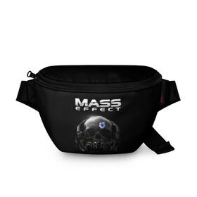 Поясная сумка 3D с принтом Mass Effect в Петрозаводске, 100% полиэстер | плотная ткань, ремень с регулируемой длиной, внутри несколько карманов для мелочей, основное отделение и карман с обратной стороны сумки застегиваются на молнию | andromeda | n7 | игры | компьютерные игры | масс эффект
