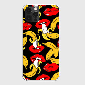 Чехол для iPhone 12 Pro Max с принтом Губы и бананы в Петрозаводске, Силикон |  | background | bananas | black | drawing | erotic | food | fruit | lips | red | womens | бананы | губы | еда | женские | красные | рисунок | фон | фрукты | черный