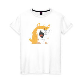 Женская футболка хлопок с принтом Хомяк в Петрозаводске, 100% хлопок | прямой крой, круглый вырез горловины, длина до линии бедер, слегка спущенное плечо | hamster | хомяк | хомяки
