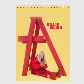 Скетчбук с принтом Billie Eilish в Петрозаводске, 100% бумага
 | 48 листов, плотность листов — 100 г/м2, плотность картонной обложки — 250 г/м2. Листы скреплены сверху удобной пружинной спиралью | bad guy | bellyache | billie eilish | bury a friend | ocean eyes | when we all fall asleep where do we go | билли айлиш | музыка | певица