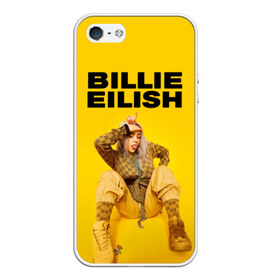 Чехол для iPhone 5/5S матовый с принтом Billie Eilish в Петрозаводске, Силикон | Область печати: задняя сторона чехла, без боковых панелей | bad guy | bellyache | billie eilish | bury a friend | ocean eyes | when we all fall asleep where do we go | билли айлиш | музыка | певица