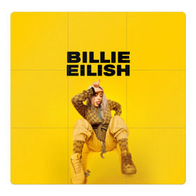 Магнитный плакат 3Х3 с принтом Billie Eilish в Петрозаводске, Полимерный материал с магнитным слоем | 9 деталей размером 9*9 см | bad guy | bellyache | billie eilish | bury a friend | ocean eyes | when we all fall asleep where do we go | билли айлиш | музыка | певица