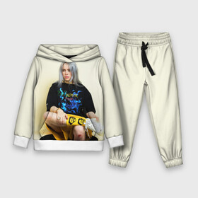 Детский костюм 3D (с толстовкой) с принтом Billie Eilish в Петрозаводске,  |  | bad guy | bellyache | billie eilish | bury a friend | ocean eyes | when we all fall asleep where do we go | билли айлиш | музыка | певица