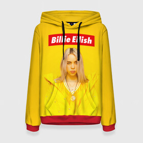 Женская толстовка 3D с принтом Billie Eilish в Петрозаводске, 100% полиэстер  | двухслойный капюшон со шнурком для регулировки, мягкие манжеты на рукавах и по низу толстовки, спереди карман-кенгуру с мягким внутренним слоем. | bad guy | bellyache | billie eilish | bury a friend | ocean eyes | when we all fall asleep where do we go | билли айлиш | музыка | певица