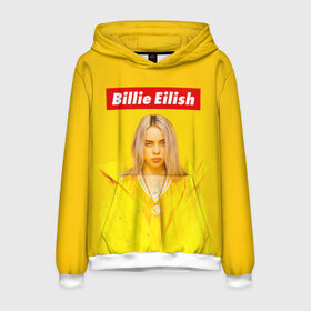 Мужская толстовка 3D с принтом Billie Eilish в Петрозаводске, 100% полиэстер | двухслойный капюшон со шнурком для регулировки, мягкие манжеты на рукавах и по низу толстовки, спереди карман-кенгуру с мягким внутренним слоем. | bad guy | bellyache | billie eilish | bury a friend | ocean eyes | when we all fall asleep where do we go | билли айлиш | музыка | певица