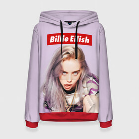 Женская толстовка 3D с принтом Billie Eilish в Петрозаводске, 100% полиэстер  | двухслойный капюшон со шнурком для регулировки, мягкие манжеты на рукавах и по низу толстовки, спереди карман-кенгуру с мягким внутренним слоем. | bad guy | bellyache | billie eilish | bury a friend | ocean eyes | when we all fall asleep where do we go | билли айлиш | музыка | певица