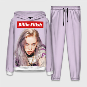 Женский костюм 3D (с толстовкой) с принтом Billie Eilish в Петрозаводске,  |  | bad guy | bellyache | billie eilish | bury a friend | ocean eyes | when we all fall asleep where do we go | билли айлиш | музыка | певица