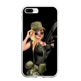 Чехол для iPhone 7Plus/8 Plus матовый с принтом Sexy army girl в Петрозаводске, Силикон | Область печати: задняя сторона чехла, без боковых панелей | army | automatic | beautiful | big | black | blonde | body | camouflage | chest | cool | eyes | girl | holds | perfect | slim | uniform | weapon | автомат | армия | блондинка | большая | глаза | девушка | держит | идеальное | камуфляж | красивая