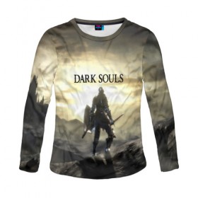 Женский лонгслив 3D с принтом DARK SOULS в Петрозаводске, 100% полиэстер | длинные рукава, круглый вырез горловины, полуприлегающий силуэт | art | artwork | crown | dark soul | dark souls iii | death | digital art | embers | fanatsy | fire | flames | game | mask | skeletons | воин | минимализм | рыцарь | тёмные души