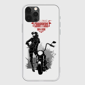 Чехол для iPhone 12 Pro Max с принтом Choppers в Петрозаводске, Силикон |  | beautiful | black | choppers | emblem | font | girl | helmet | inscription | leather | motorcycle | rider | spl | spots | stars | woman | young | брызги | девушка | женщина | звезды | кожа | комбинезон | красивая | молодая | мотоцикл | мотоциклистка | над