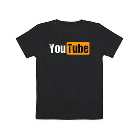 Детская футболка хлопок с принтом YouTube в Петрозаводске, 100% хлопок | круглый вырез горловины, полуприлегающий силуэт, длина до линии бедер | youtube | ютуб
