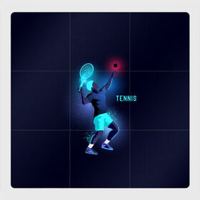 Магнитный плакат 3Х3 с принтом TENNIS NEON в Петрозаводске, Полимерный материал с магнитным слоем | 9 деталей размером 9*9 см | neon | sport | tennis | неон | неоновый | спорт | спортсмен | теннис