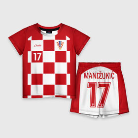 Детский костюм с шортами 3D с принтом Марио Манджукич в Петрозаводске,  |  | mandzukic | mario mandzukic | игрок | манджукич | марио манджукич | сборная хорватии | форма | футбол | футболист | хорватия | чемпионат мира