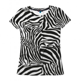 Женская футболка 3D с принтом Полосы зебры в Петрозаводске, 100% полиэфир ( синтетическое хлопкоподобное полотно) | прямой крой, круглый вырез горловины, длина до линии бедер | abstraction | african | animal | black and white | camouflage | disguise | skin | stripes | zebra | абстракция | африканская | животное | зебры | камуфляж | маскировка | полосы | черно белый