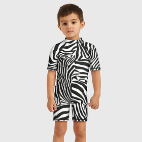 Детский купальный костюм 3D с принтом Полосы зебры в Петрозаводске, Полиэстер 85%, Спандекс 15% | застежка на молнии на спине | abstraction | african | animal | black and white | camouflage | disguise | skin | stripes | zebra | абстракция | африканская | животное | зебры | камуфляж | маскировка | полосы | черно белый