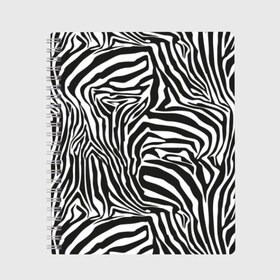 Тетрадь с принтом Полосы зебры в Петрозаводске, 100% бумага | 48 листов, плотность листов — 60 г/м2, плотность картонной обложки — 250 г/м2. Листы скреплены сбоку удобной пружинной спиралью. Уголки страниц и обложки скругленные. Цвет линий — светло-серый
 | abstraction | african | animal | black and white | camouflage | disguise | skin | stripes | zebra | абстракция | африканская | животное | зебры | камуфляж | маскировка | полосы | черно белый