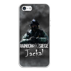 Чехол для iPhone 5/5S матовый с принтом Jackal Rainbow Six в Петрозаводске, Силикон | Область печати: задняя сторона чехла, без боковых панелей | gameplay | mozzie | pvp | r6 | r6s | siege | герой | дым | огонь | осада | пламя | радуга | снайпер | сражения | туман | шутер