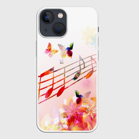 Чехол для iPhone 13 mini с принтом Ноты весна в Петрозаводске,  |  | music | абстракция | книга | листы | музыка | музыкальный | ноты | произведение | страница | тетрадь