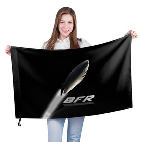 Флаг 3D с принтом BFR (Big Falcon Rocket) в Петрозаводске, 100% полиэстер | плотность ткани — 95 г/м2, размер — 67 х 109 см. Принт наносится с одной стороны | bfr | big falcon rocket | elon musk | falcon 9 | falcon heavy | spacex | илон маск | космический корабль | космос | ракета