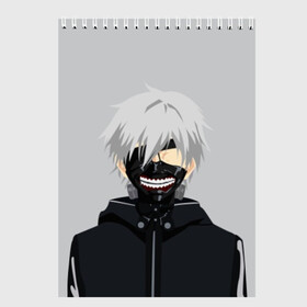 Скетчбук с принтом Kaneki Ken в Петрозаводске, 100% бумага
 | 48 листов, плотность листов — 100 г/м2, плотность картонной обложки — 250 г/м2. Листы скреплены сверху удобной пружинной спиралью | ghoul | kaneki | ken | tokyo | гуль | канеки | кен | токийский