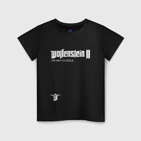Детская футболка хлопок с принтом Wolfenstein2: The New Colossus в Петрозаводске, 100% хлопок | круглый вырез горловины, полуприлегающий силуэт, длина до линии бедер | game | new colossus | new order | wolfenstein | youngblood | би джей | волчий камень | вольфенштайн | вольфенштейн | германия | игра | немец | шутер