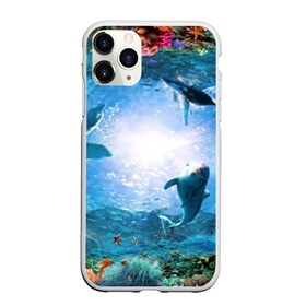 Чехол для iPhone 11 Pro матовый с принтом Дельфины в Петрозаводске, Силикон |  | fish | аква | аквариум | вода | кораллы | море | океан | ракушки | рыбки | рыбы