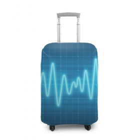 Чехол для чемодана 3D с принтом music line в Петрозаводске, 86% полиэфир, 14% спандекс | двустороннее нанесение принта, прорези для ручек и колес | music | абстракция | книга | листы | музыка | музыкальный | ноты | произведение | страница | тетрадь | эквалайзер | электро
