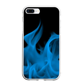 Чехол для iPhone 7Plus/8 Plus матовый с принтом Синий огонь в Петрозаводске, Силикон | Область печати: задняя сторона чехла, без боковых панелей | fire | flame | in fire | smoke | в огне | дым | огненный | огонь | текстуры