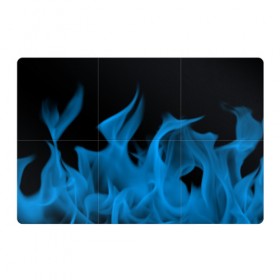 Магнитный плакат 3Х2 с принтом Синий огонь в Петрозаводске, Полимерный материал с магнитным слоем | 6 деталей размером 9*9 см | Тематика изображения на принте: fire | flame | in fire | smoke | в огне | дым | огненный | огонь | текстуры