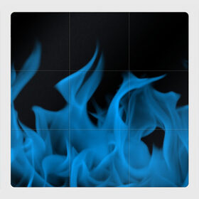 Магнитный плакат 3Х3 с принтом Синий огонь в Петрозаводске, Полимерный материал с магнитным слоем | 9 деталей размером 9*9 см | Тематика изображения на принте: fire | flame | in fire | smoke | в огне | дым | огненный | огонь | текстуры