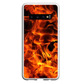 Чехол для Samsung Galaxy S10 с принтом огонь в Петрозаводске, Силикон | Область печати: задняя сторона чехла, без боковых панелей | fire | flame | in fire | smoke | в огне | дым | огненный | огонь | текстуры